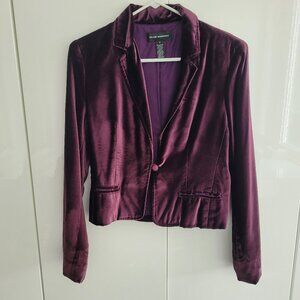 Club Monaco Cropped Purple Velvet Blazer Size 6